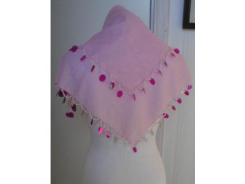 Vacker rosa scarf sjal pärlor