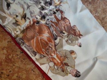 Hermès röd, beige, brun, flerfärgad scarf
