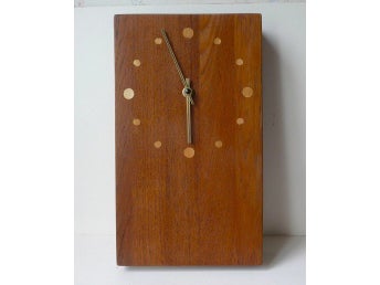 retro ur/klocka väggur/väggklocka batteridrivet i teak/teakklocla/teakur