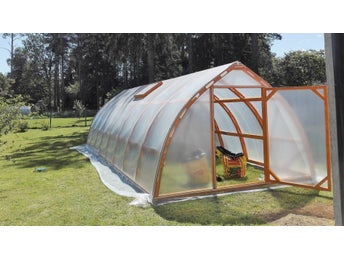 Träväxthus från Garten Dream 3x8m med 4 mm polykarbonatöverdrag
