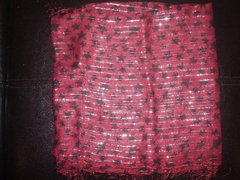SJAL/SCARF (Vinröd/svart mm)