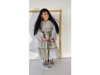 Samlardocka – Christina Voronko/Bell Ceramics 1993 - 60 cm Vintage-Retro