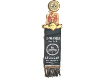 USA. Ribbon - Laborers Union, Hod Carriers. Local Union 149, Aurora, Ill., 1903