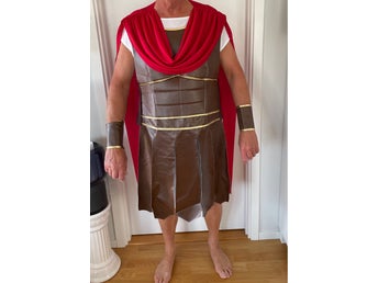 Romersk Krigare/Gladiator Maskeraddräkt med Cape och Rustning