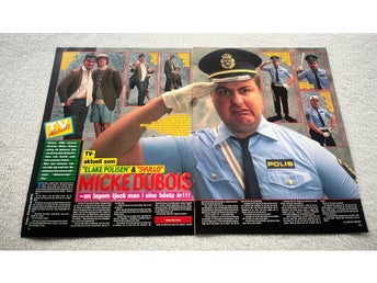 Elake Polisen Micke Dubois 1988 Reportage poster - Tidningen OKEJ 1980-tal