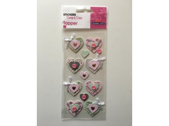 Hjärtan - scrapbooking 3D klistermärken stickers Topper