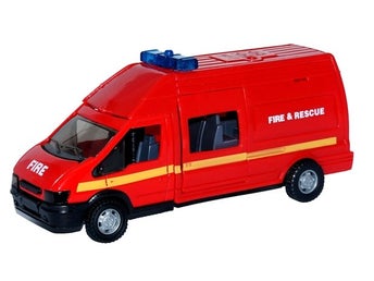 Brandbil med Ljus Ljud 16cm Utryckningsfordon 1:48 Lek Plast Ny