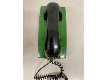 Grön Knapptelefon Telia Analog Väggtelefon Svart Lur Retro Vintage 80/90-tal