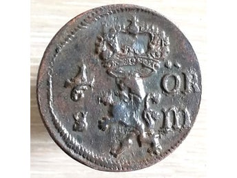 Karl XI. 1/6 öre 1666. Stenar i sveakronorna