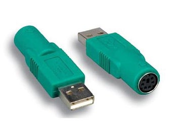 Datormus Adapter USB PS/2 Grön Konverterare Mus Ny