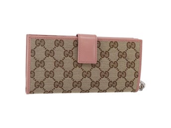 GUCCI GG Canvas Lång Plånbok Beige 233024 Auth 146036 - Jerrillo