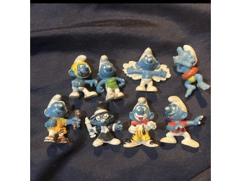 8 stycken Smurfar figurer
