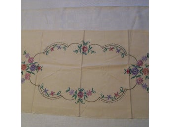 VINTAGE! BORDSLÖPARE I STJÄLKSTYGN O LÅNGSTYGN BOMULLSVÄV 1940/50 - TAL 63 x 34