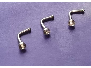 3-pack med nässmycken nosestuds med klara strasstenar