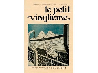 Poster - Le Petit Vingtième: Tintin hänger på båt