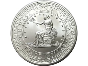 1 OZ SILVER 1 POUND 2018 SAINT HELENA - TRADE DOLLAR USA .999 EAST INDIA COMPANY
