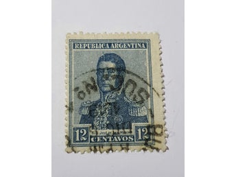 Argentina frimärke – 12 Centavos blå (1917-1920) – General San Martín – Stämplat
