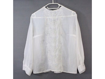 Creazioni Diliar Vintage 60-tAL- 70- Tal Skir Vit Blus Med Broderier