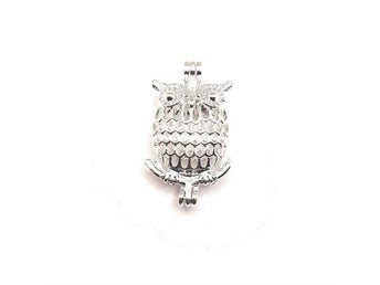 1st Ugglemedaljong Berlock Hänge Charm 17x18mm Silverpläterad