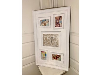 Collageram Vit 86x52cm Foto Tavla Ramar Shabby Chic