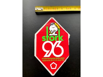 Stork 96 Uppsala Studentorkesterfestivalen - äldre dekal . reklam musik uppland