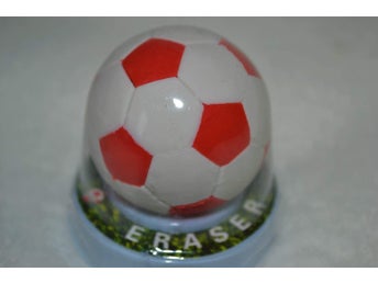 Röd Fotboll Stort Sudd (4*4cm) Ny