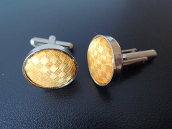 Manschettknappar tyg/metall 16 mm.