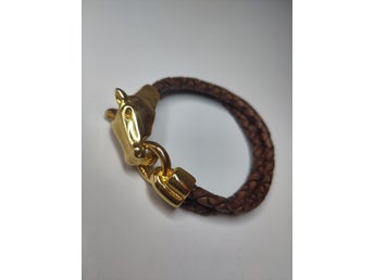 Häst armband flätat läder