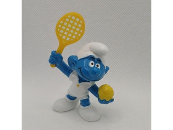 Smurf - Tennisspelare m. Gult Racket , Peyo Bully