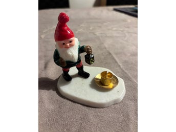 Tomte ljusstake retro , design Karen Kjersgard, plast