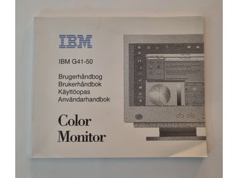 IBM G41-50 Color Monitor användarmanual