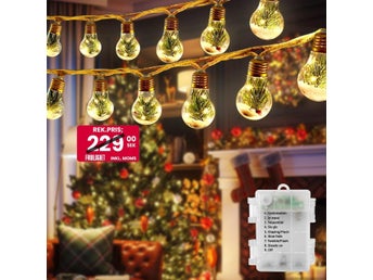 NY LED Utebelysning | 3,7 m | 12 LED-kulor + kvistar