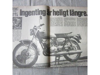 Suzuki T250 1971 test reportage Norton Commando mini poster