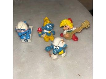 Smurf-figurer, 4 stycken