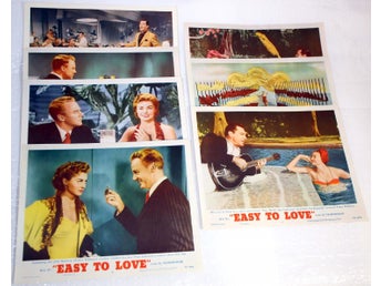 Lobby Cards - 'Easy to Love' 1953 film-7 original movie cards-35.5 cm x 28 cm