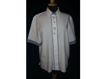 blus med rutig kant, vintage, st 40
