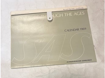 Kalender almanacka SAS Scandinavian Airlines 1969 flygplan 12 mån hästar