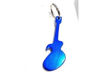 Blå Nyckelring och kapsylöppnare Gitarr Musikinstrument