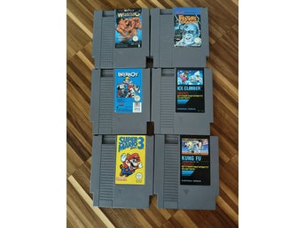NES-spel: Tecmo World Wrestling, Fester's Quest, Paperboy, Ice Climber, Super