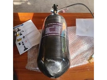4500psi/300Bar 2,5L kolfibercylinder med ventil, högtryckstank för dykning