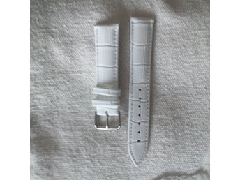 Vitt läderklockarmband 16mm