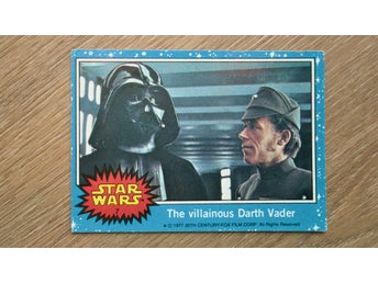 1977 Topps Star Wars #7 Den skurkaktige Darth Vader Blå serie Vintage 77