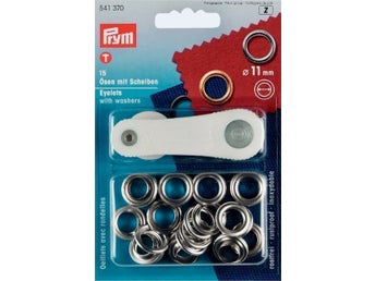 ÖLJETTER 11 MM SILVER, 15 ST med verktyg PRYM 541 370