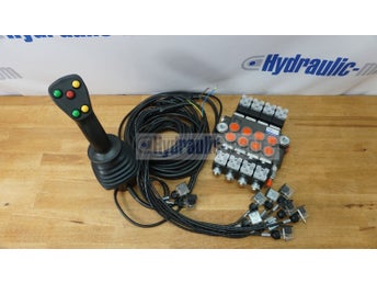 4 lägen Joystick 5 knappar + Hydraulventiler Ventil monoblock solenoid 50 l/min