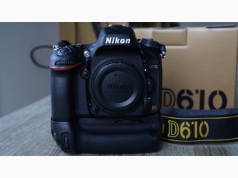 Nikon D610 i nyskick med batterigrepp
