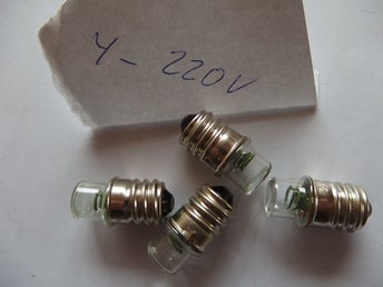 4 st 220V Glödlampor glimlampor