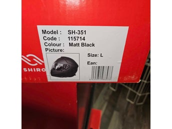 Shiro SH-351 Motorcykelhjälm Storlek L Matt