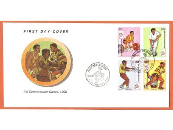 Papua Nya Guinea FDC Sport 30.9.98 vinjett