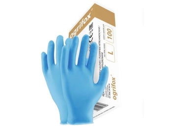 Ogrifox blå Nitrilhandskar 100-pack storlek M
