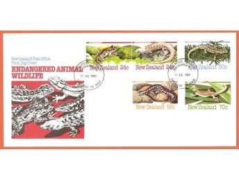 Nya Zealand FDC Ödlor 11.7.1984 vinjett